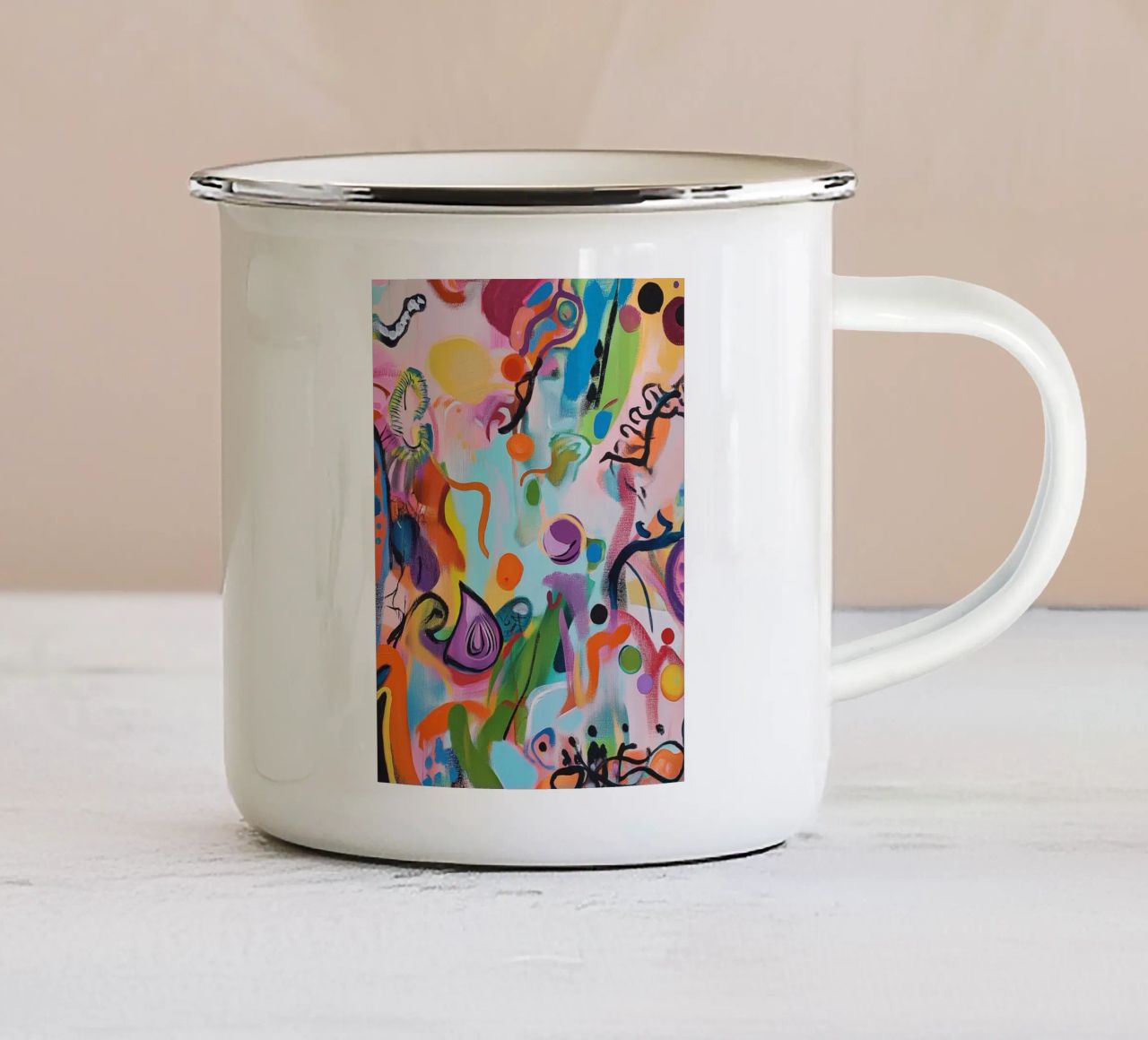 Gioco creativo di colori pop art tazza in smalto da Carinaprint