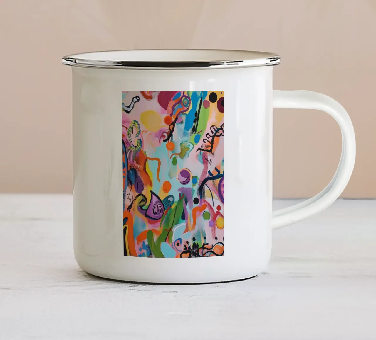 Gioco creativo di colori pop art tazza in smalto da Carinaprint