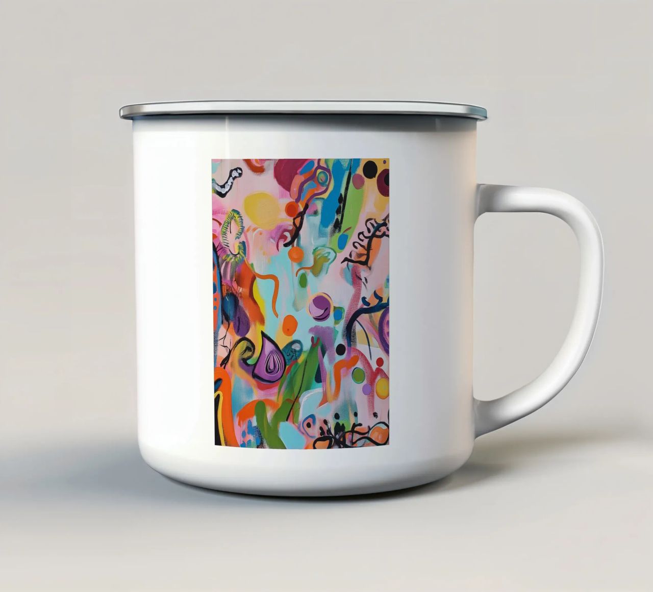 Gioco creativo di colori pop art tazza in smalto da Carinaprint