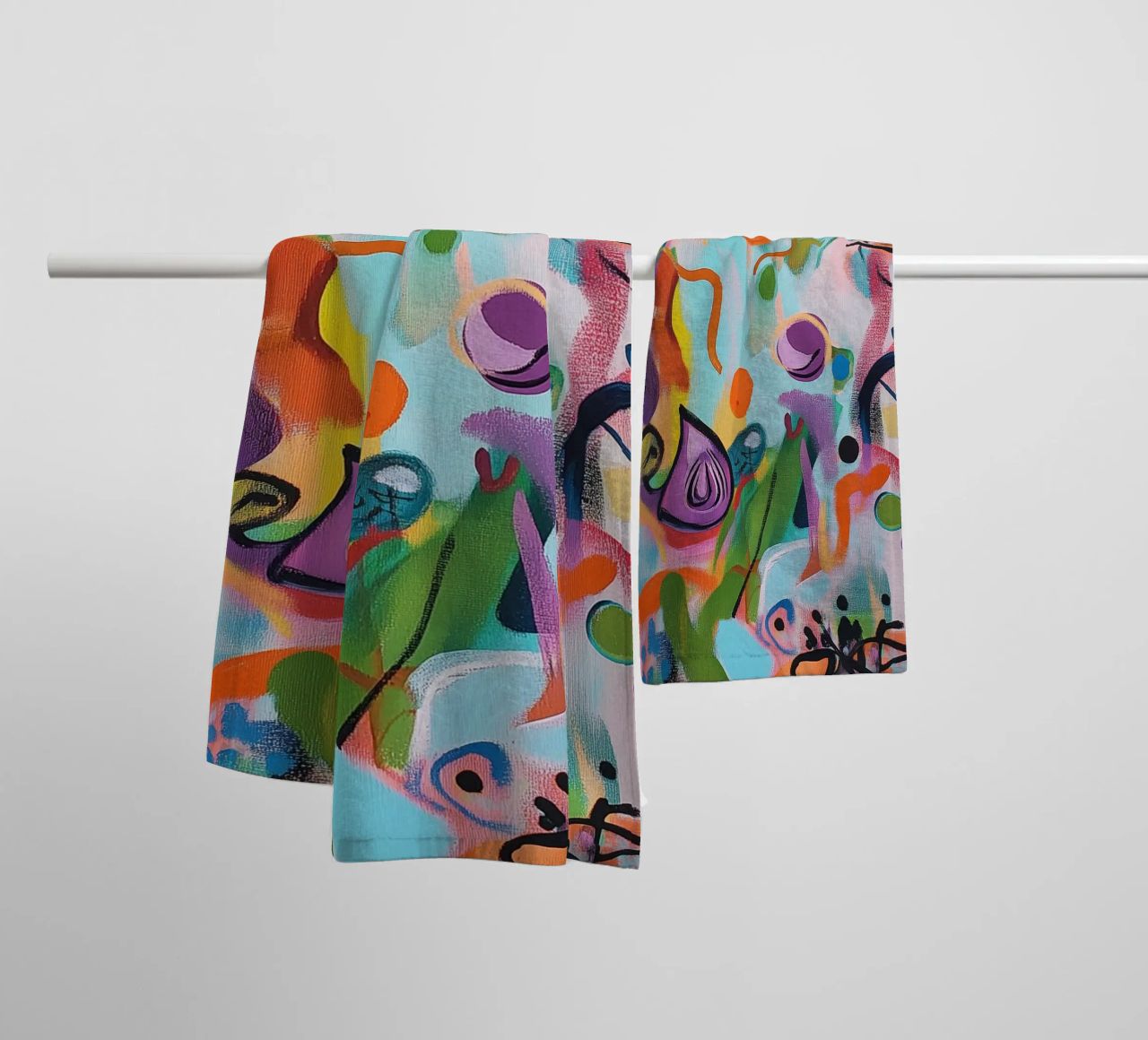 Creative pop art play of colours towel by Carinaprint