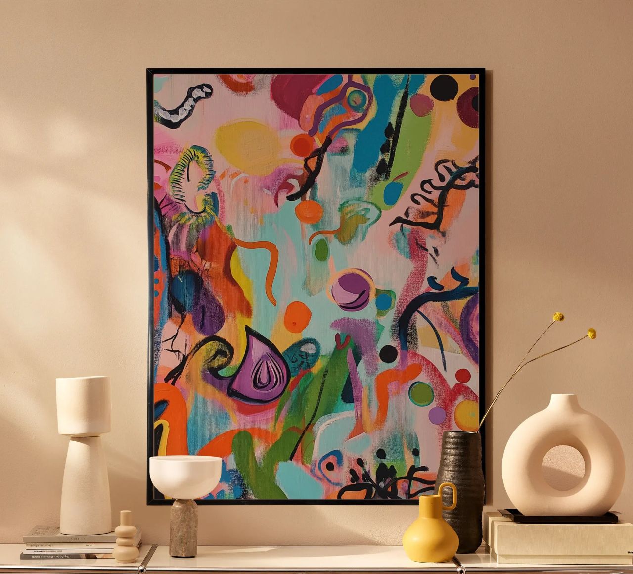 Creative pop art play of colours poster by Carinaprint