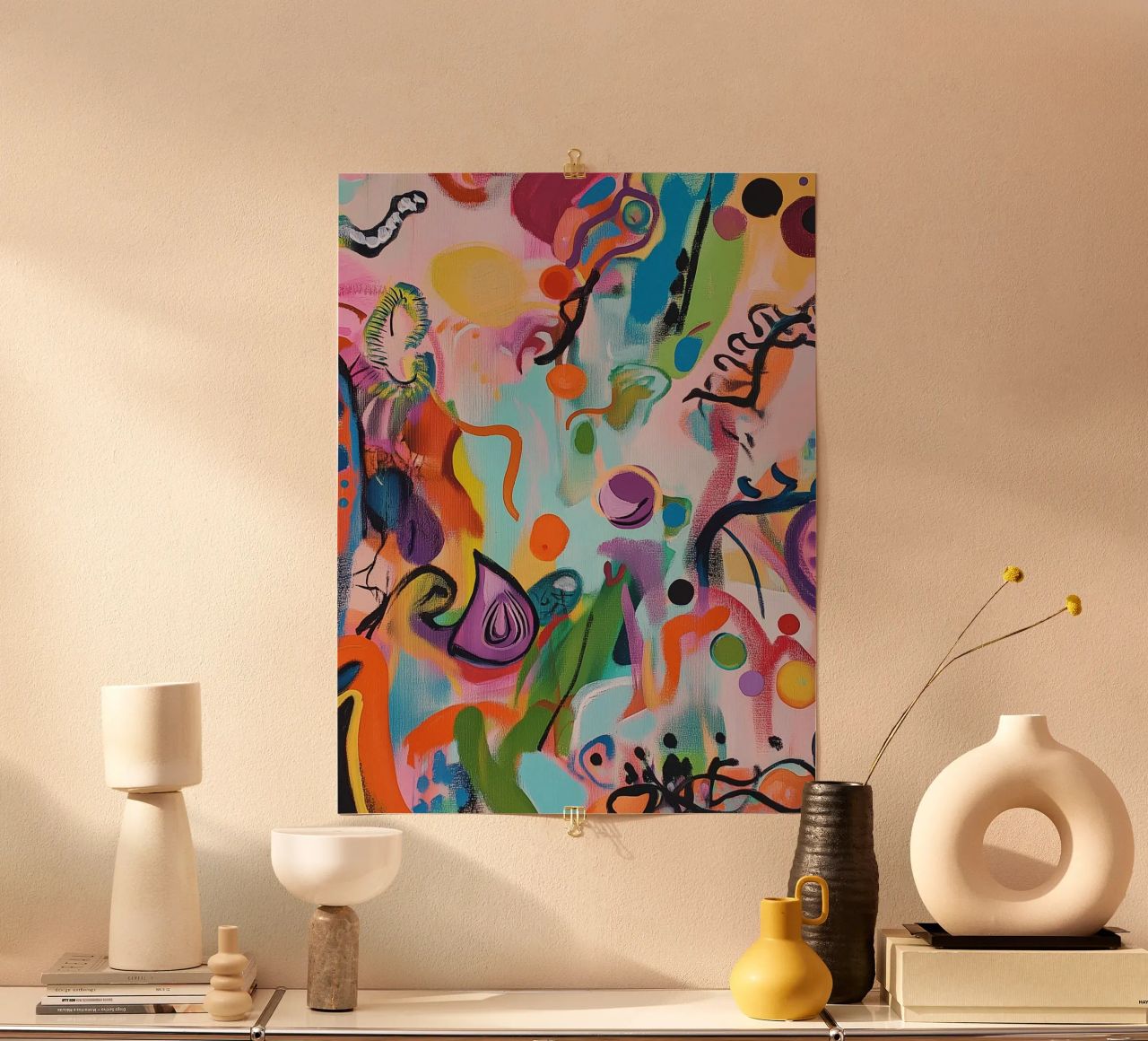 Creative pop art play of colours poster by Carinaprint