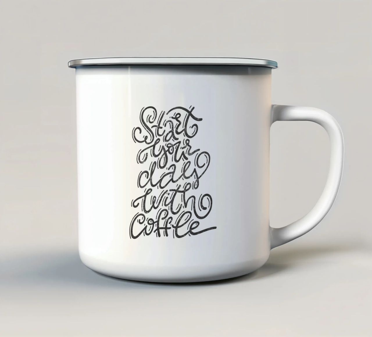 Start Your Day with Coffee tazza in smalto da QuooodZ by MooodzArt