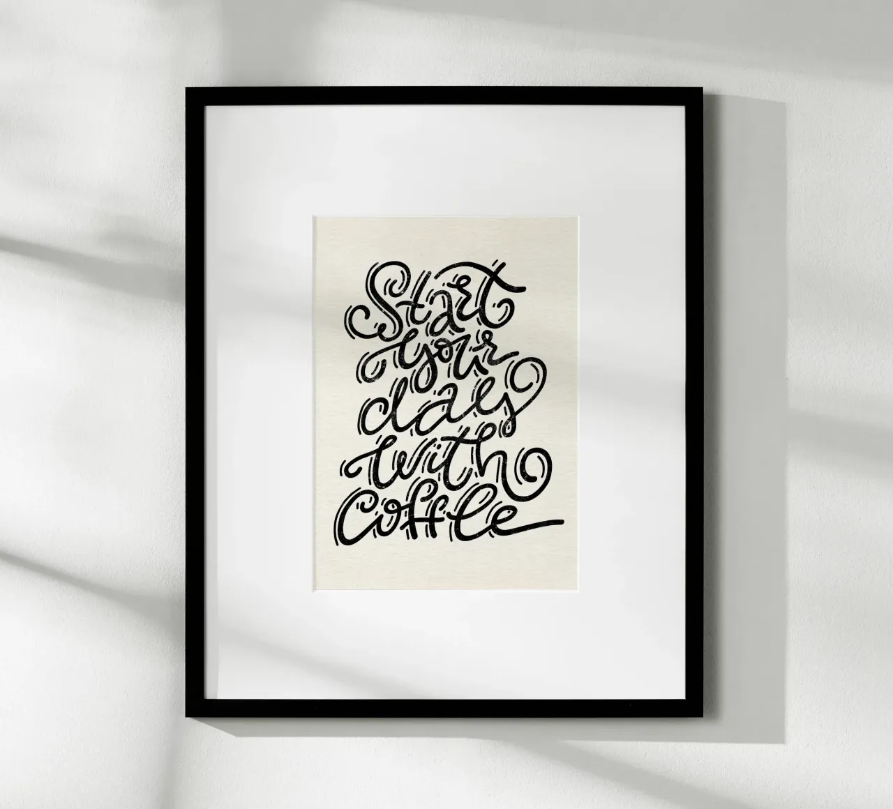 Start Your Day with Coffee poster con telaio in plastica da QuooodZ by MooodzArt