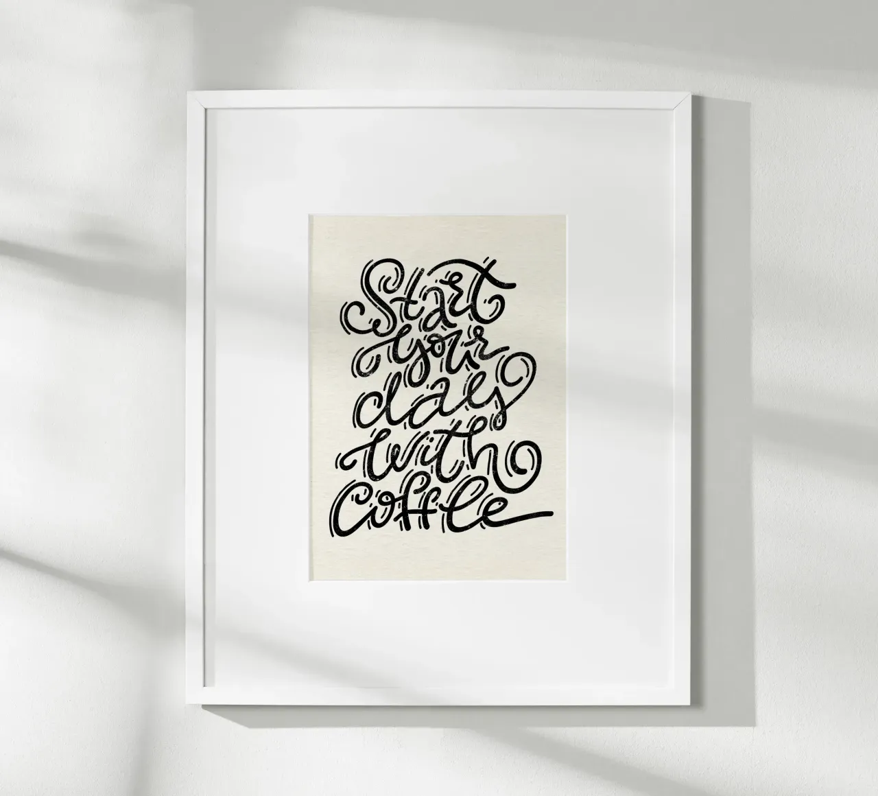 Start Your Day with Coffee poster con telaio in plastica da QuooodZ by MooodzArt