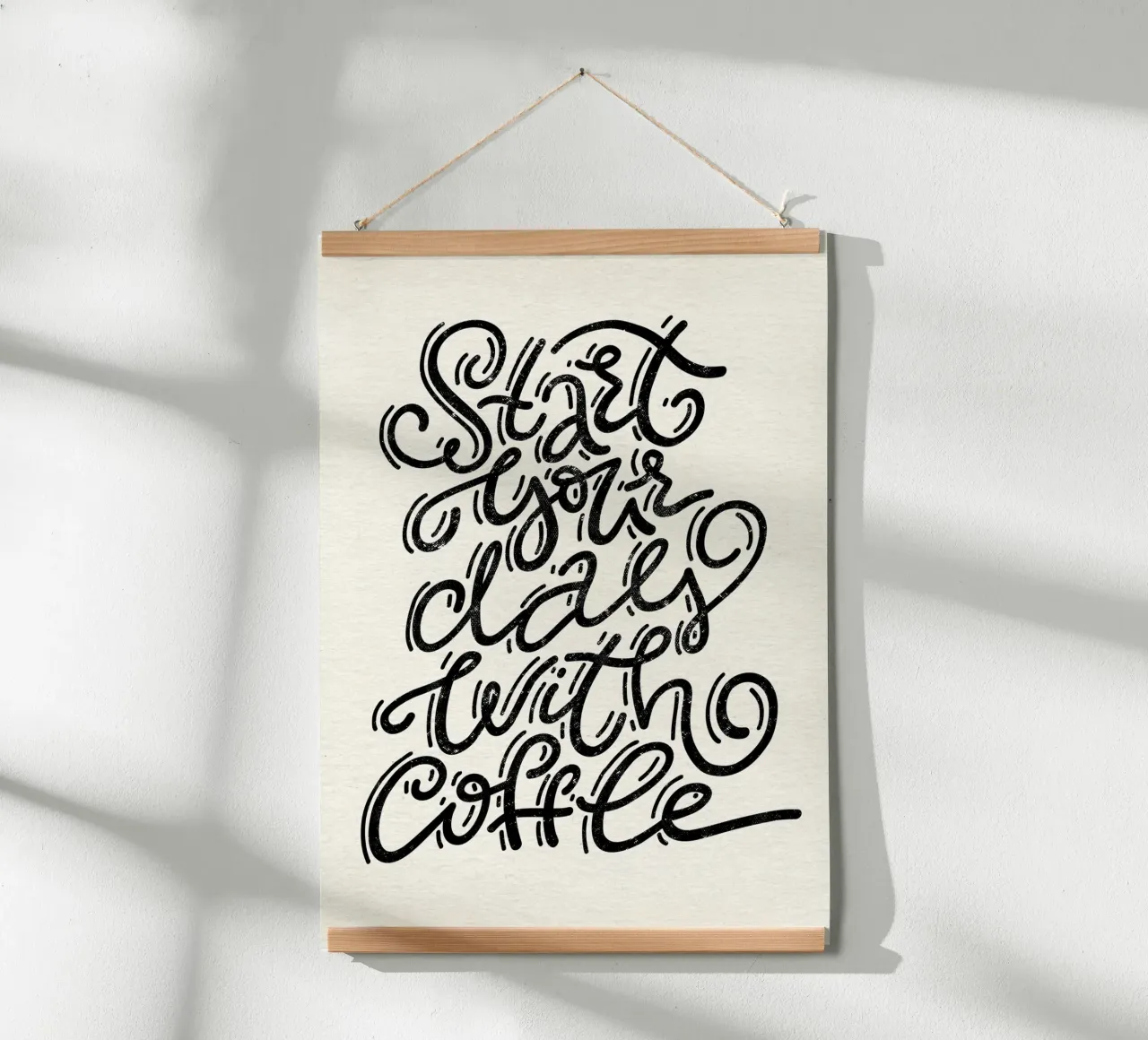 Start Your Day with Coffee poster con telaio in plastica da QuooodZ by MooodzArt