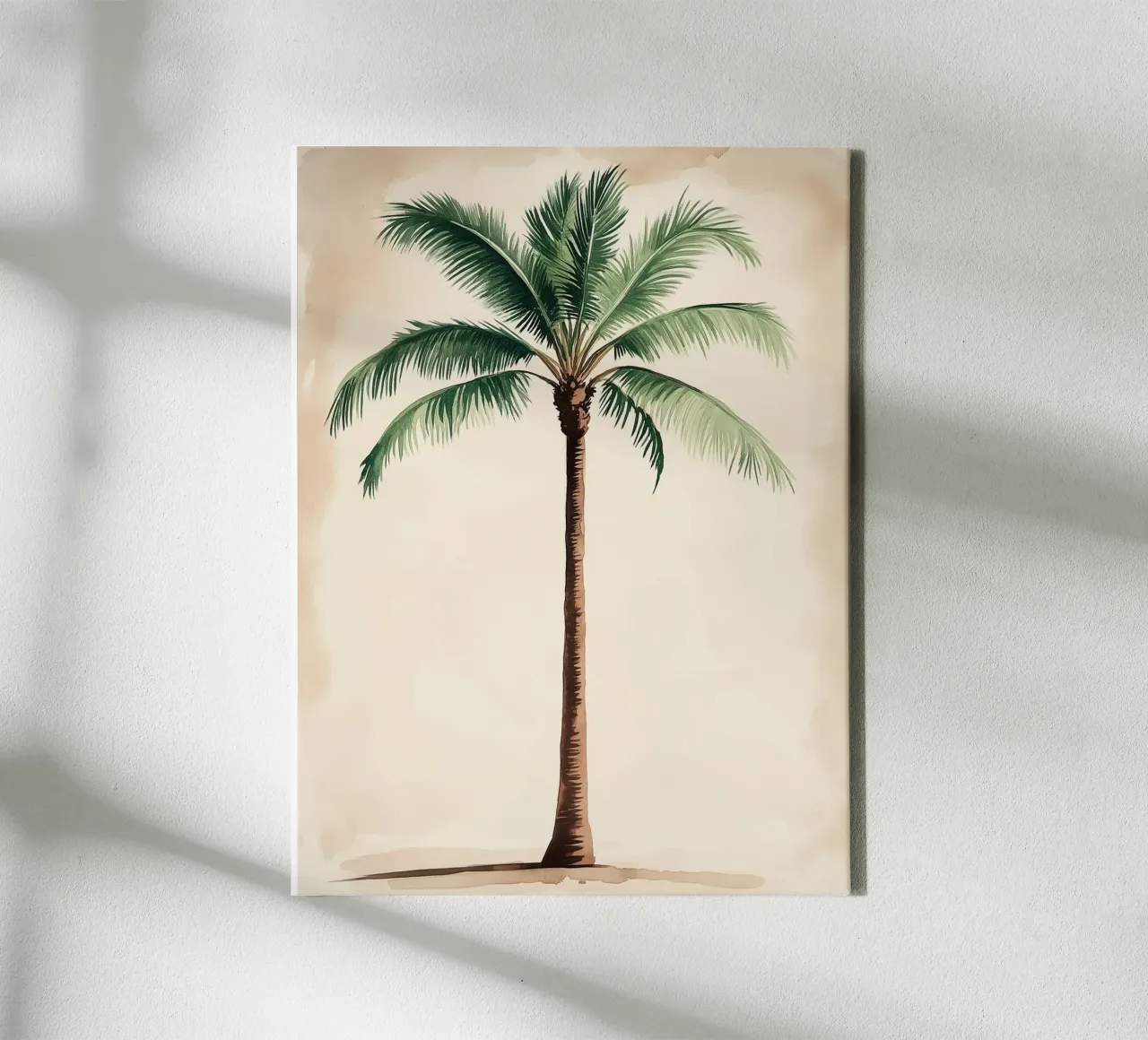 Illustrazione minimalista di una palma tela con Cornice a cassetta da Flora & Horizon