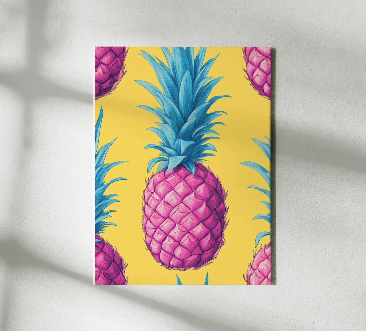 Ananas pop art tela con Cornice a cassetta da Flora & Horizon