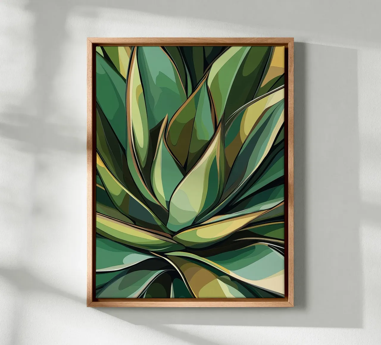 Pianta di agave tela con Cornice a cassetta da Flora & Horizon