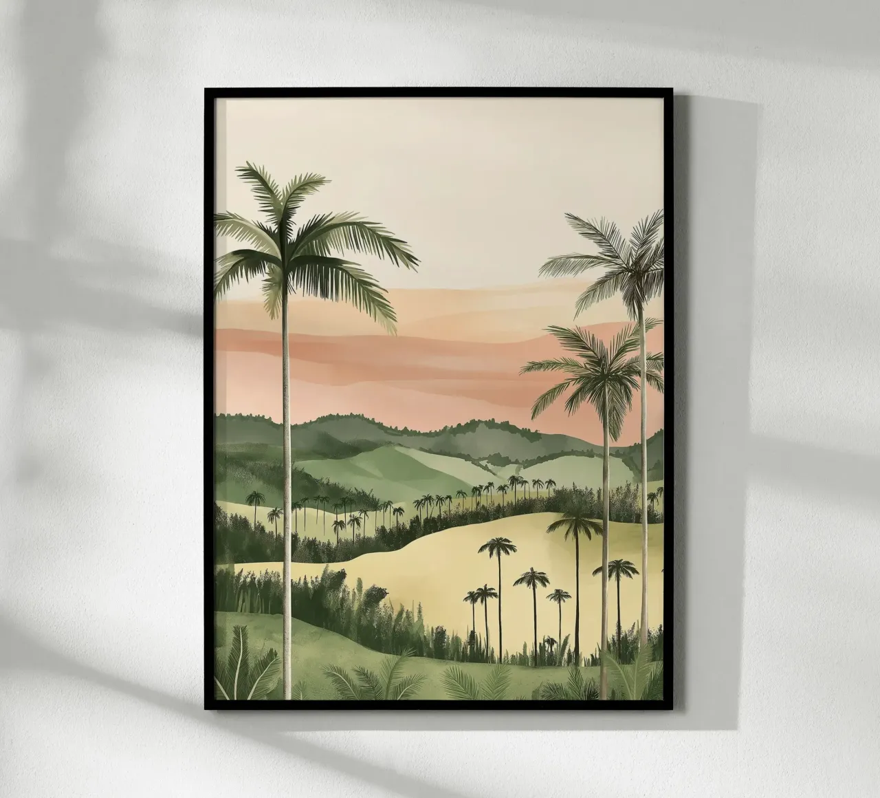 Paesaggio tropicale poster con telaio in plastica da Flora & Horizon
