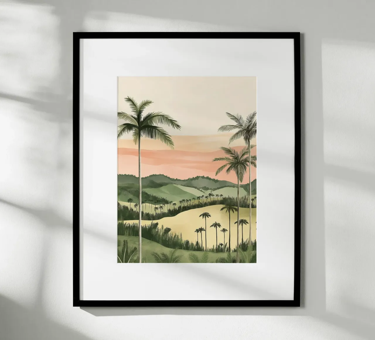 Paesaggio tropicale poster con telaio in plastica da Flora & Horizon