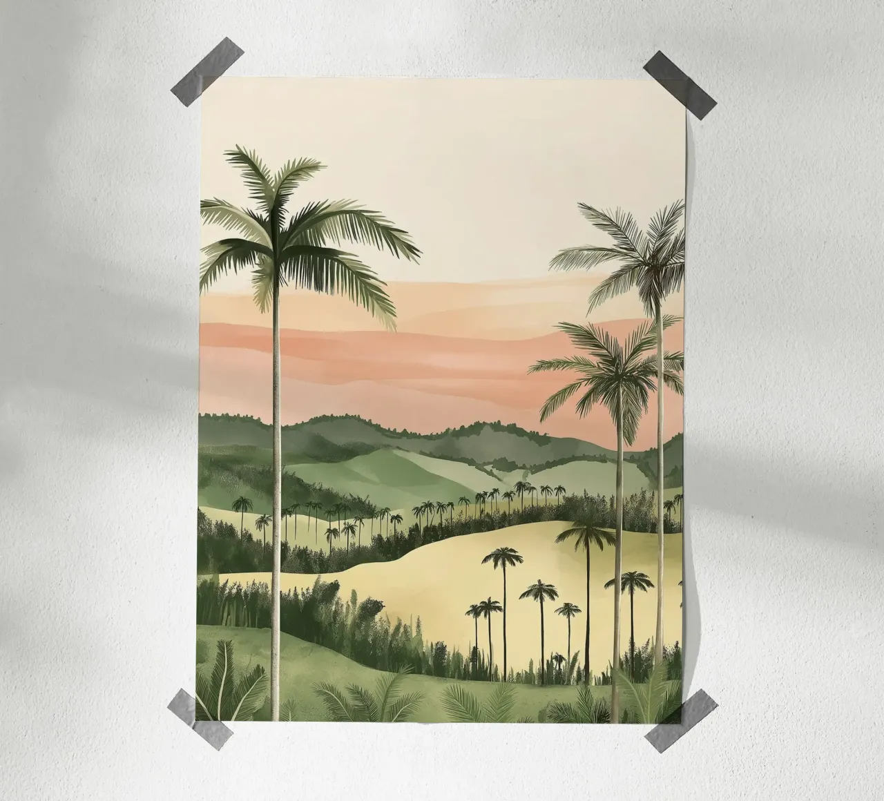 Paesaggio tropicale poster con telaio in plastica da Flora & Horizon
