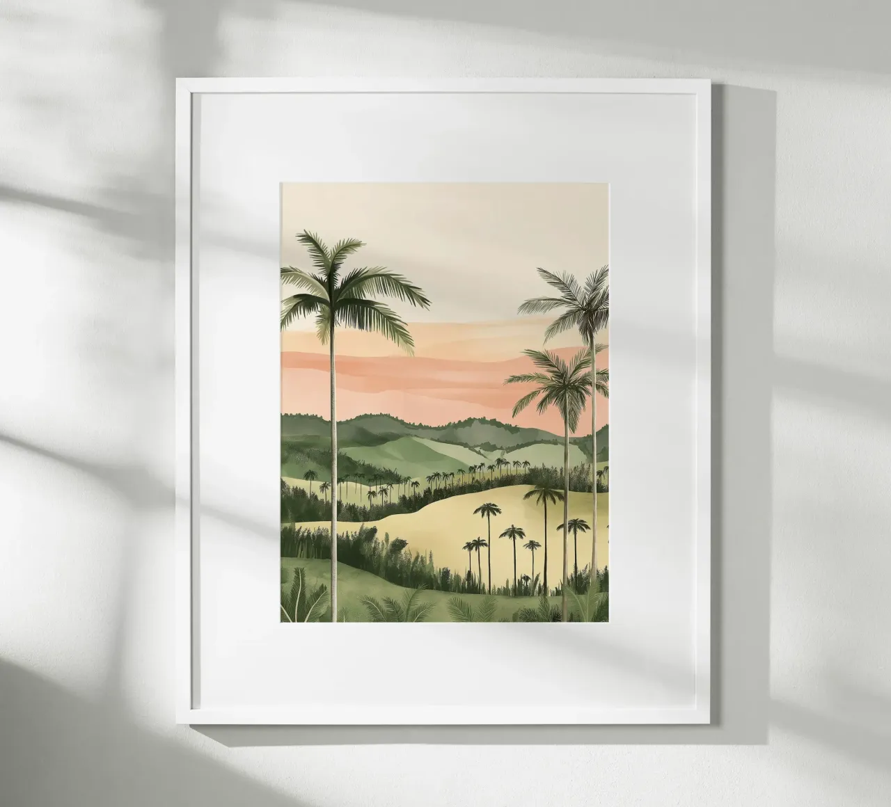 Paesaggio tropicale poster con telaio in plastica da Flora & Horizon
