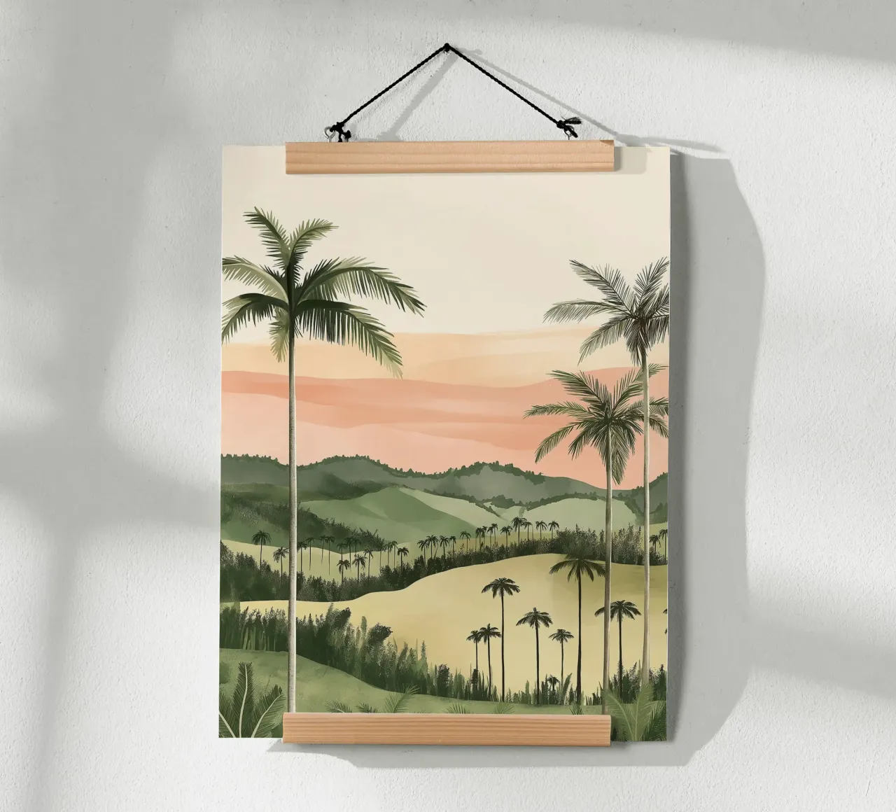 Paesaggio tropicale poster con telaio in plastica da Flora & Horizon