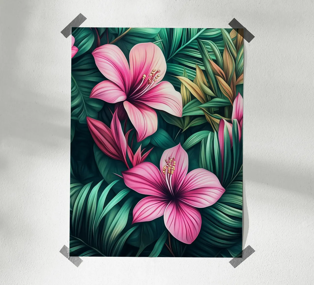 Fiori tropicali esotici poster con telaio in plastica da Flora & Horizon