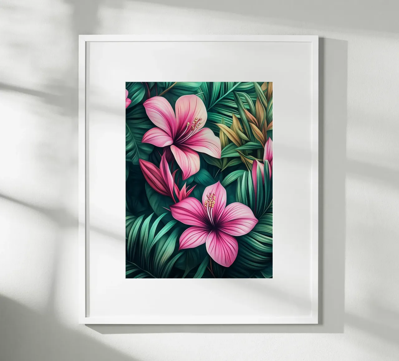 Fiori tropicali esotici poster con telaio in plastica da Flora & Horizon