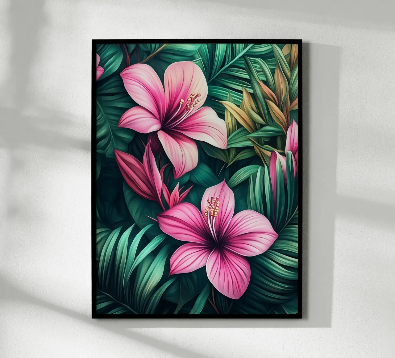 Fiori tropicali esotici poster con telaio in plastica da Flora & Horizon