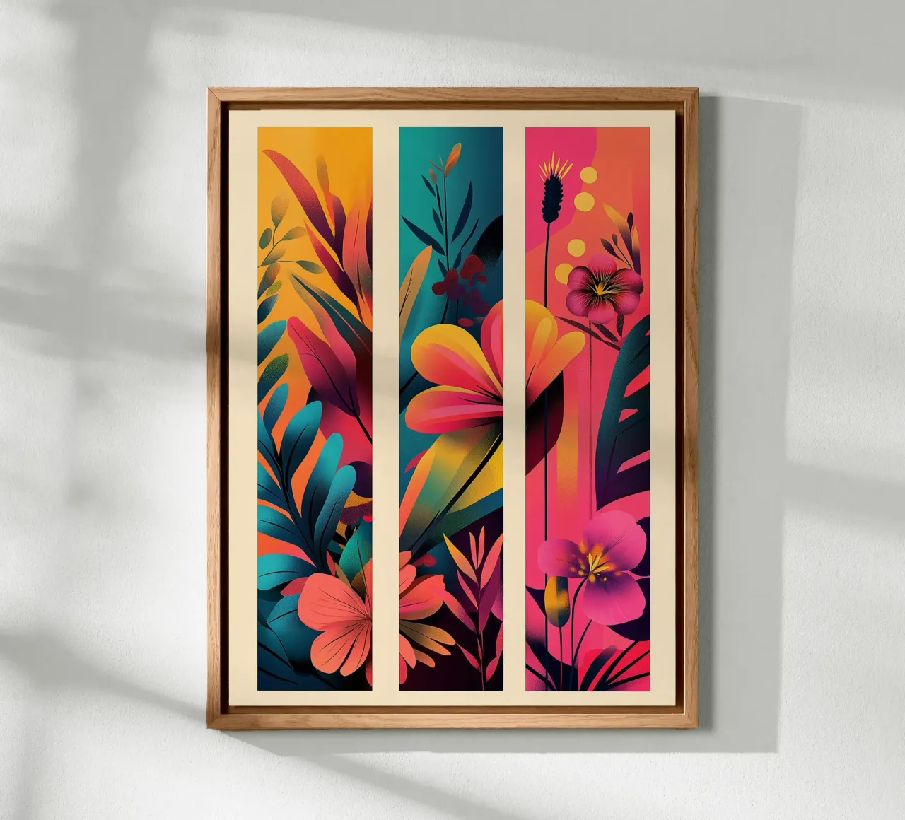 Trittico floreale pannello forex da Flora & Horizon