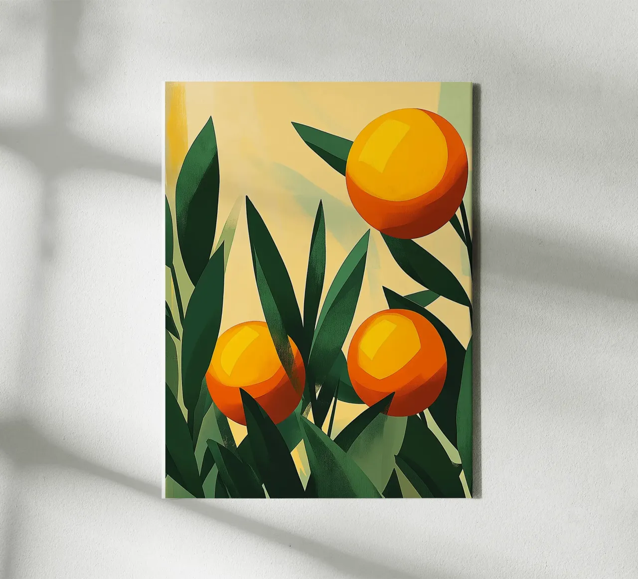 Illustrazione moderna di arance tela con Cornice a cassetta da Flora & Horizon