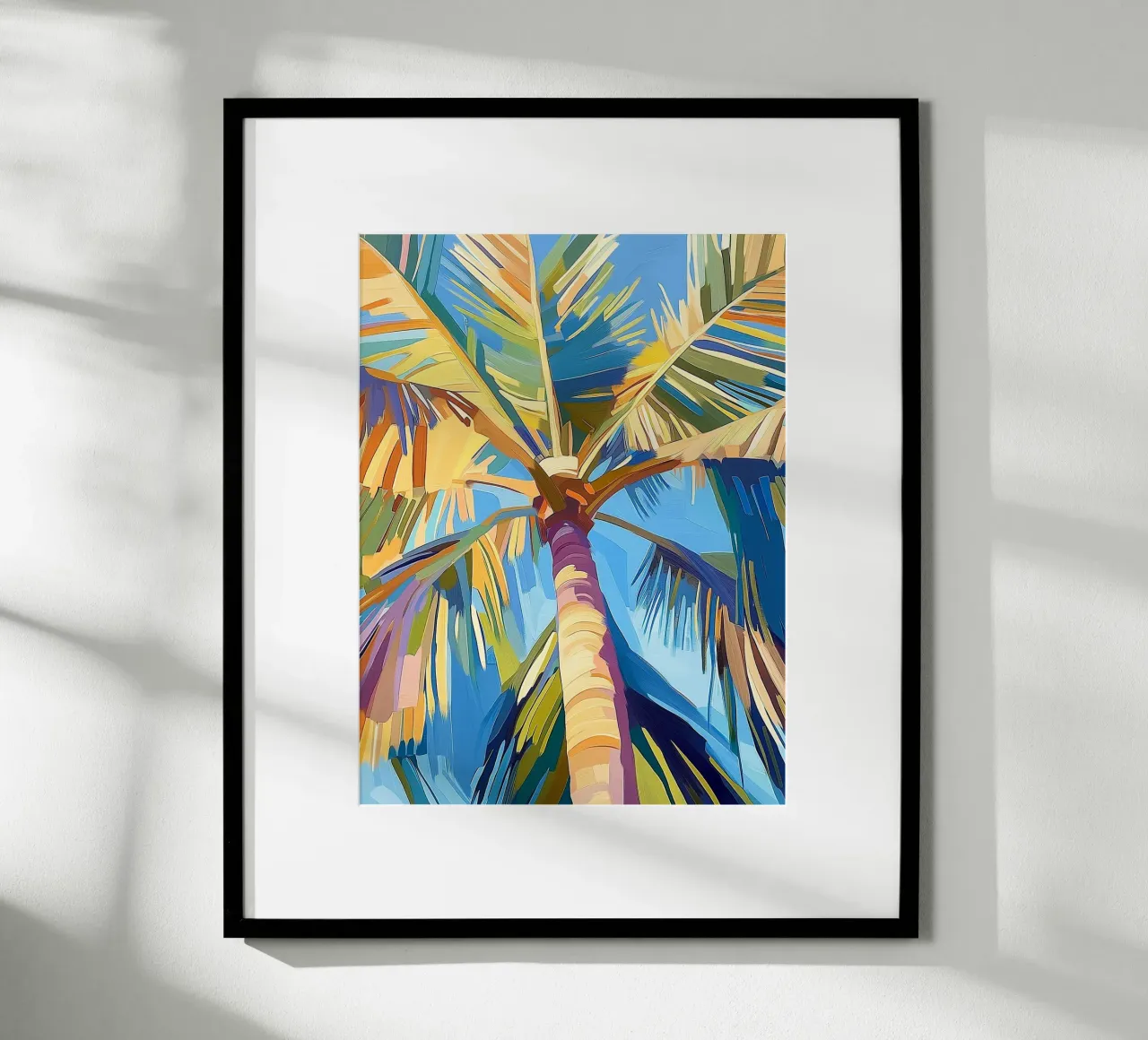 Una palma sotto il cielo blu poster da Flora & Horizon
