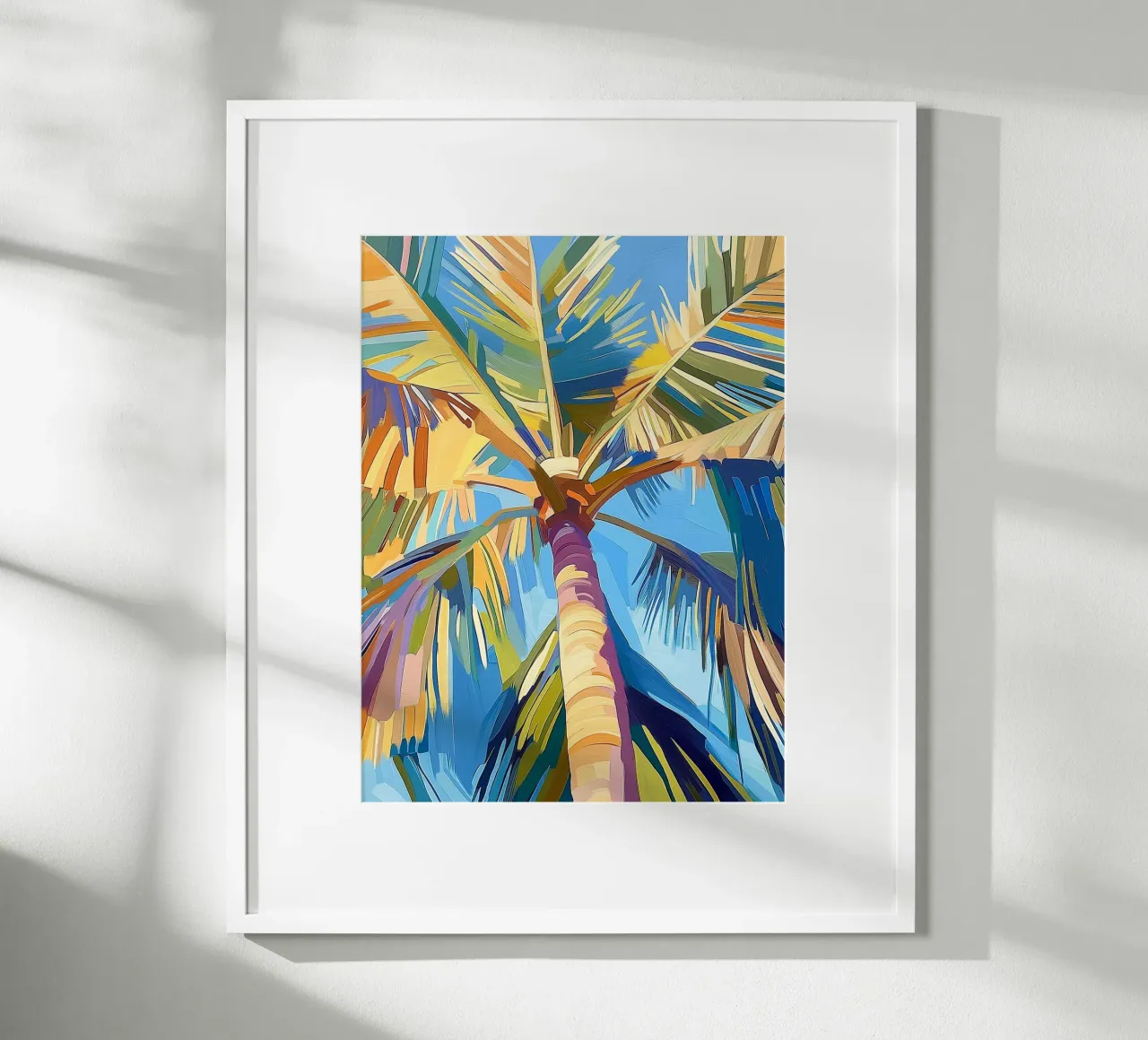 Una palma sotto il cielo blu poster da Flora & Horizon