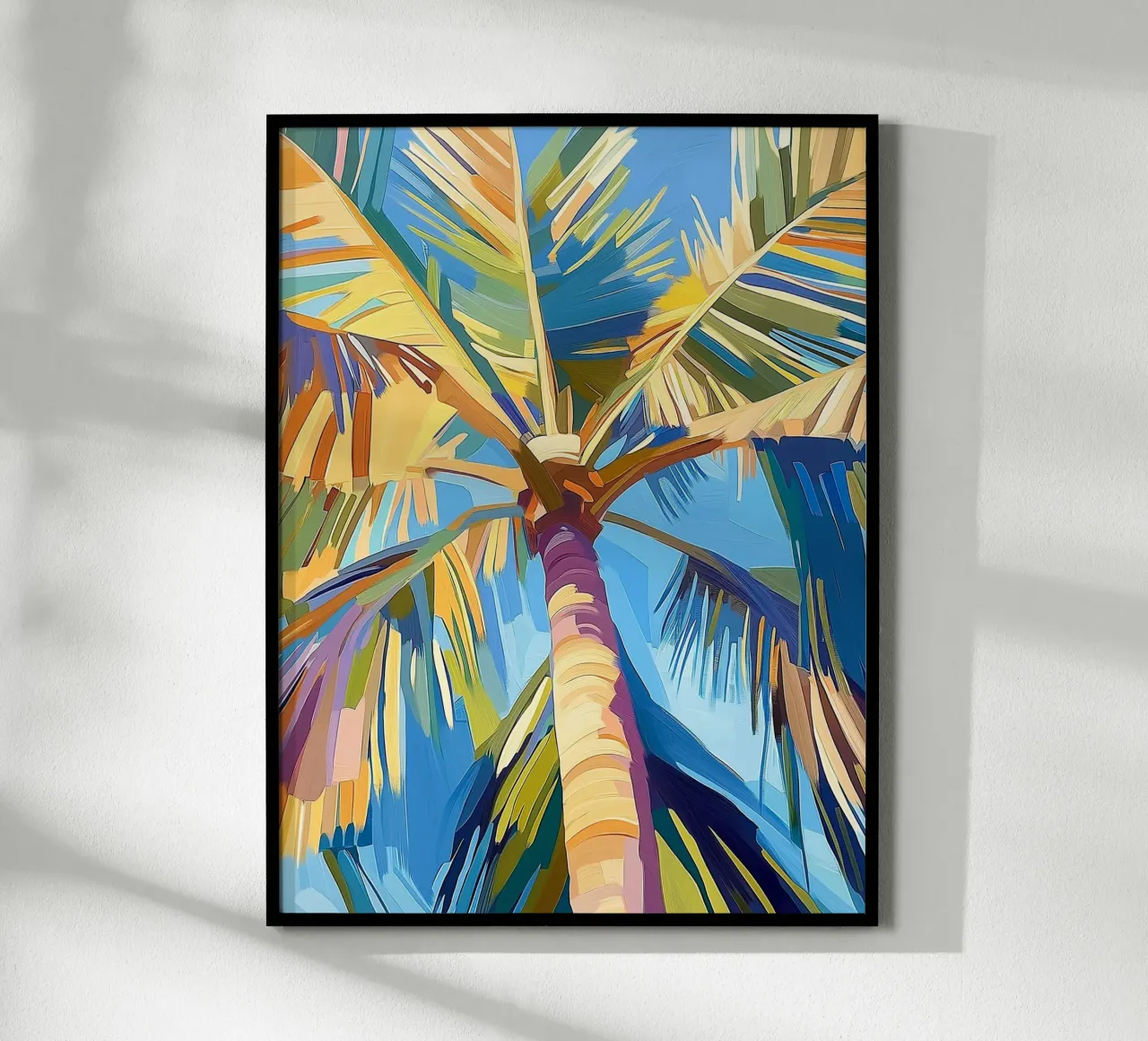 Una palma sotto il cielo blu poster da Flora & Horizon