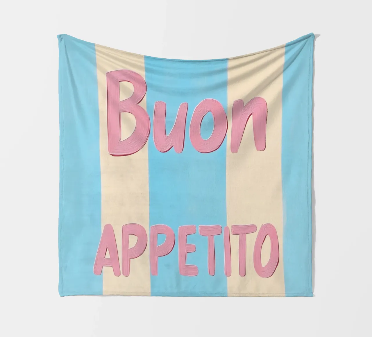 Guten Appetit Pastellstreifen Fleecedecke von Carinaprint