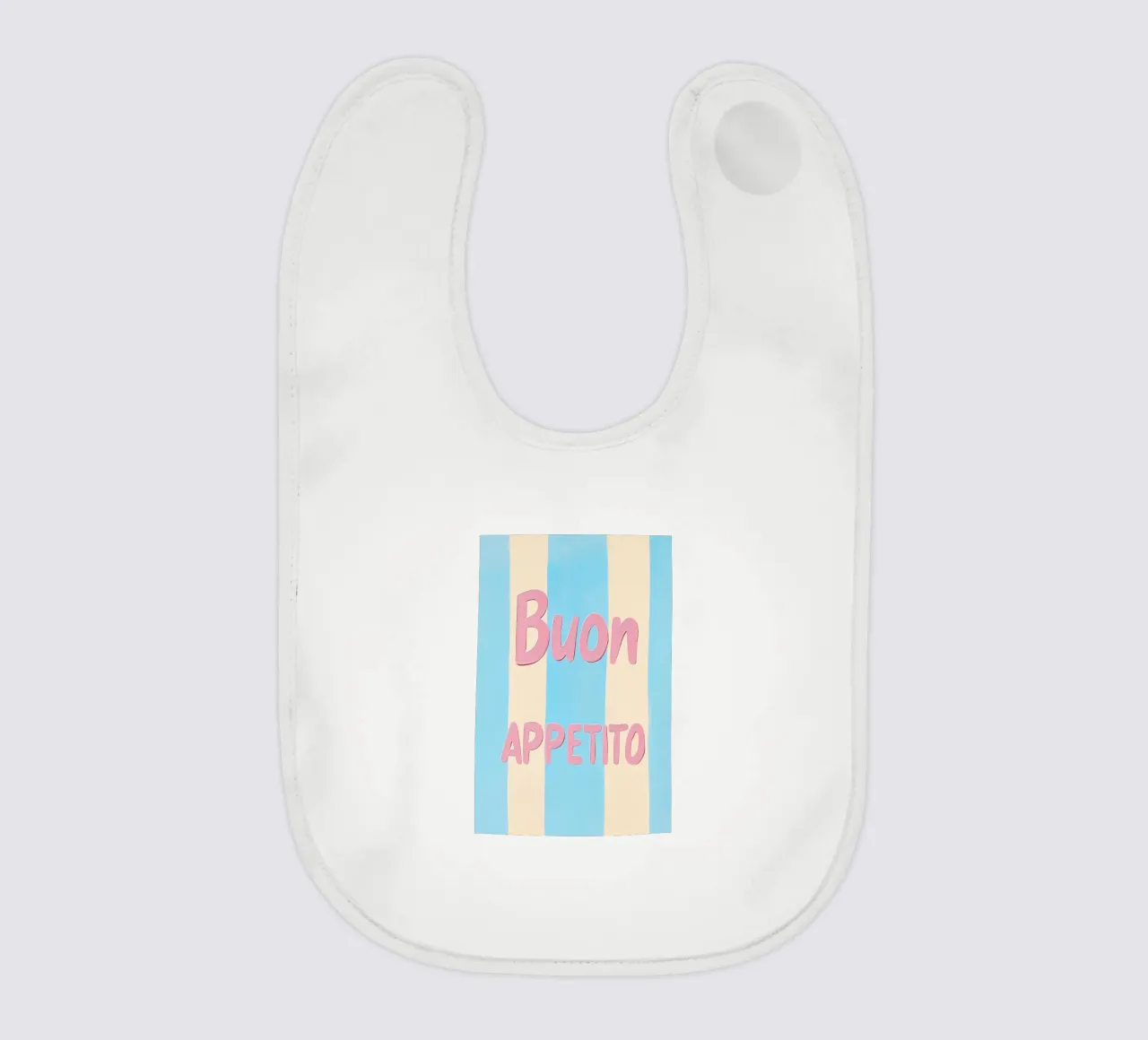 Guten Appetit Pastellstreifen Babylätzchen von Carinaprint