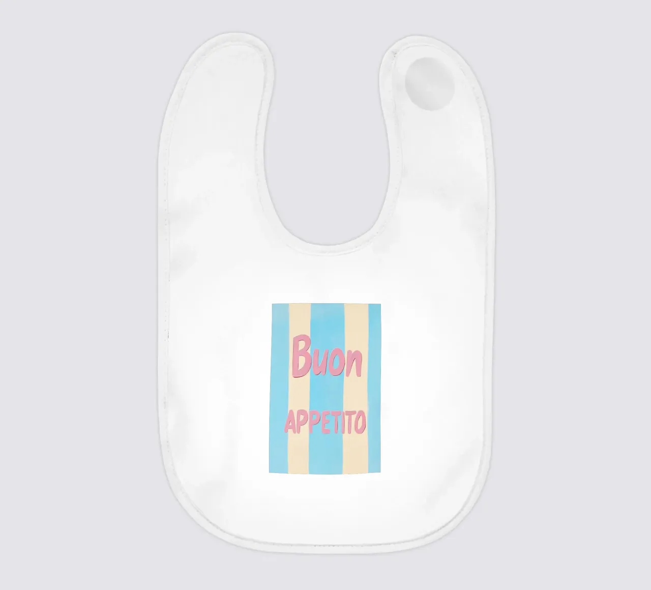 Guten Appetit Pastellstreifen Babylätzchen von Carinaprint