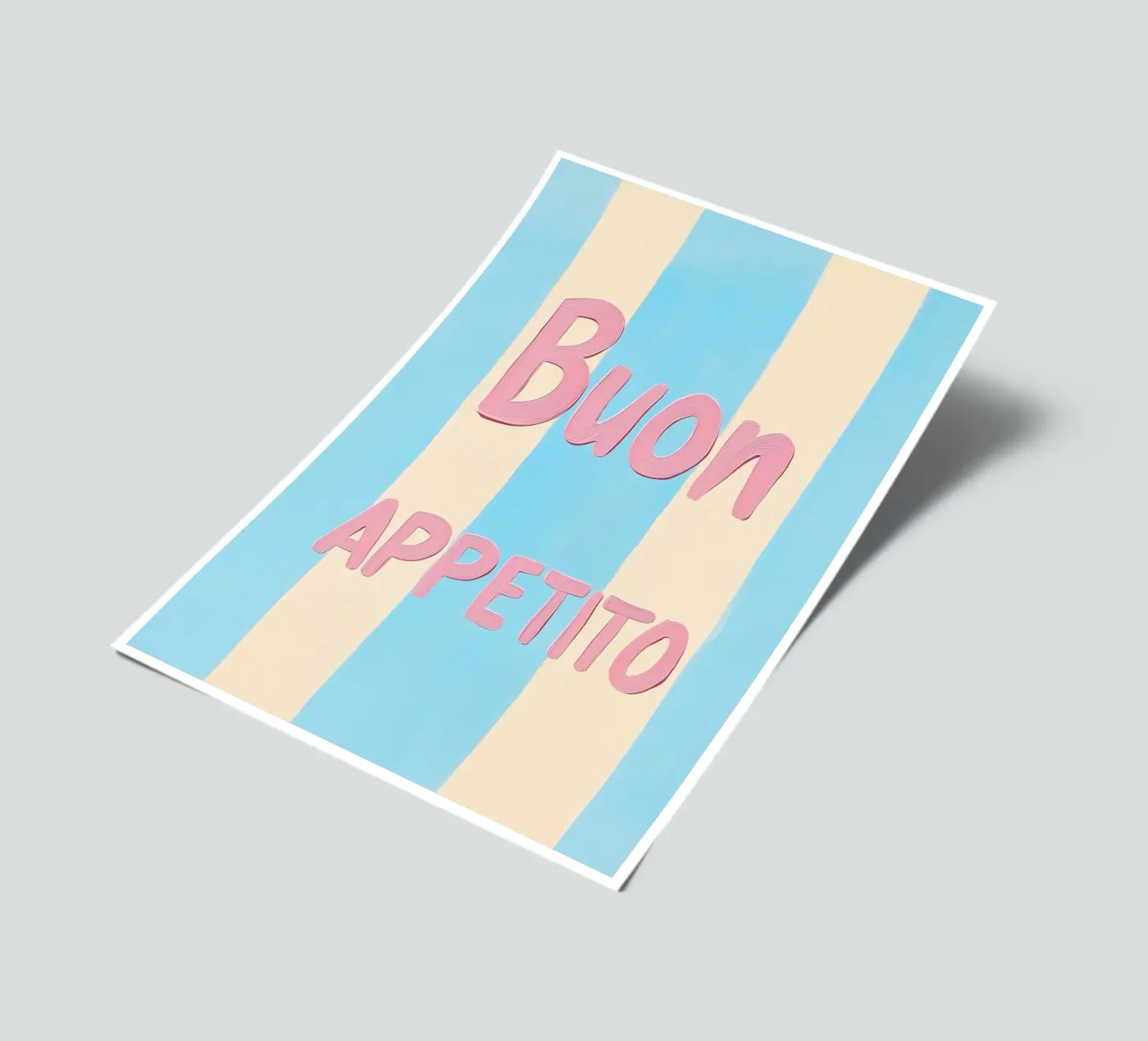 Guten Appetit Pastellstreifen Stickerbogen von Carinaprint