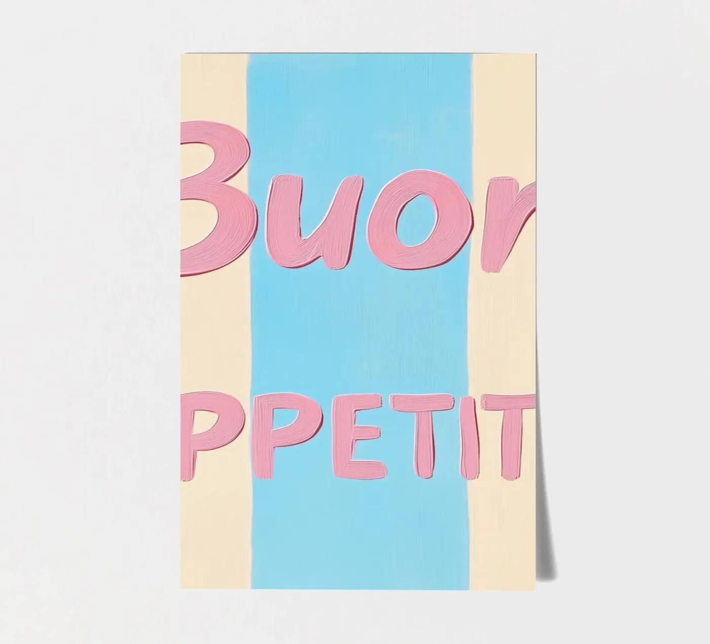 Guten Appetit Pastellstreifen Stickerbogen von Carinaprint