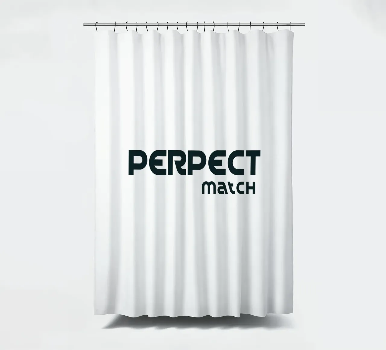 Perfect Match Simple Minimalist Typography shower curtain by YV TYPOGRAPHY
