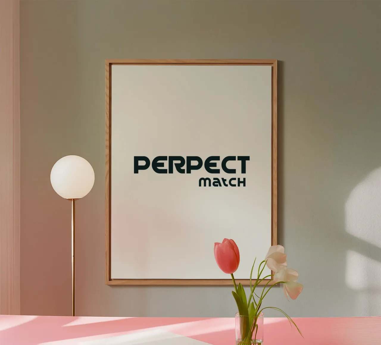 Perfect Match Simple Minimalist Typography alu-dibond by YV TYPOGRAPHY