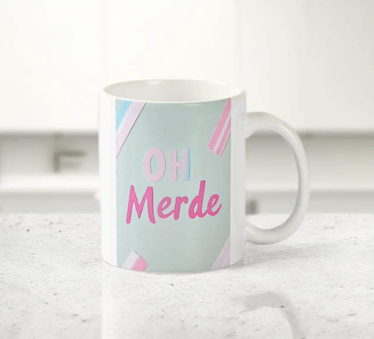Slogan Oh Merde Pastel tazza in ceramica da Carinaprint