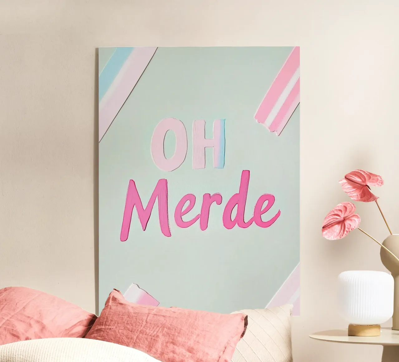 Oh Merde Pastel Slogan acrylic glass by Carinaprint