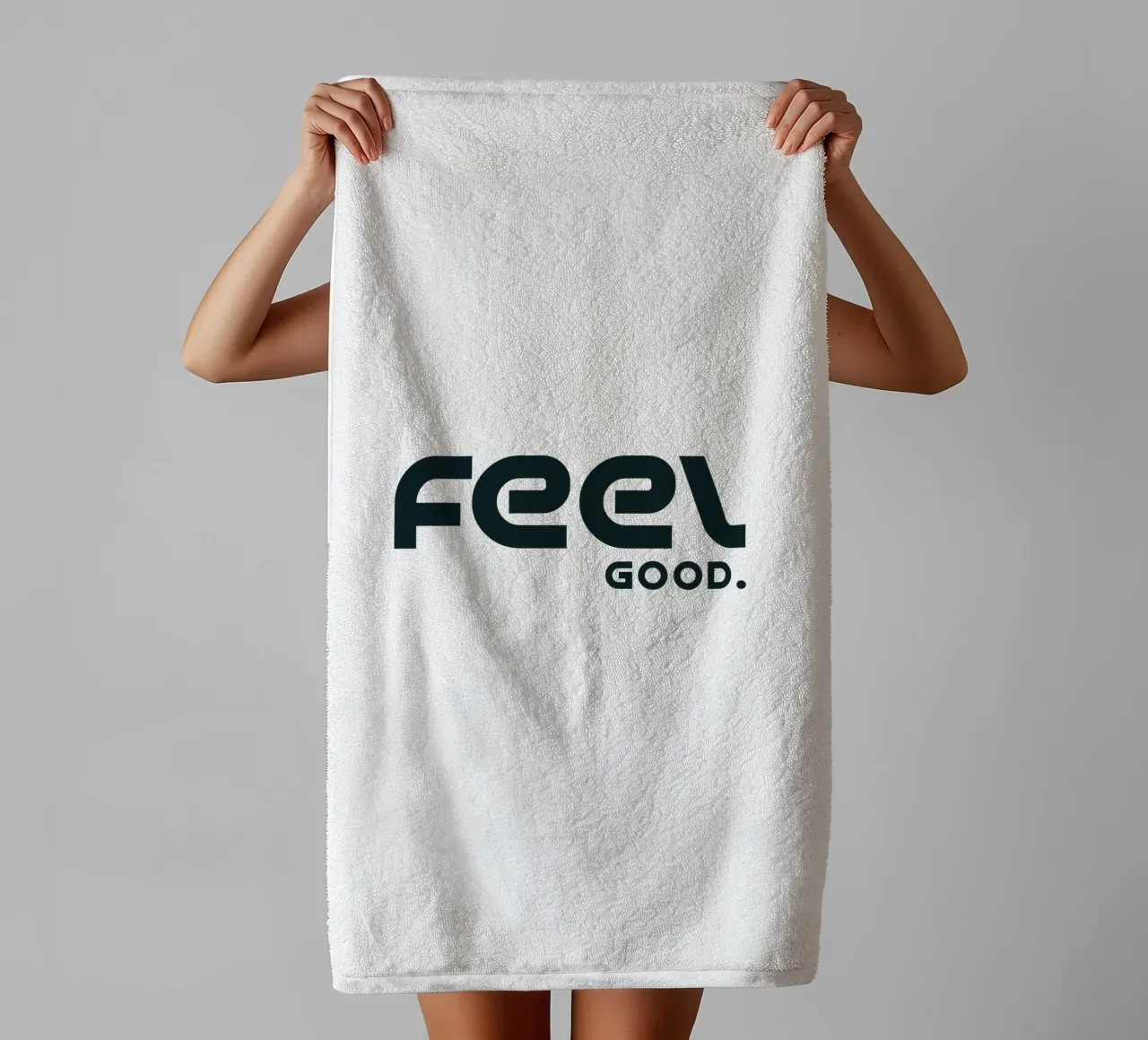 Feel Good Minimalist Simple Elegant towel by YV TYPOGRAPHY