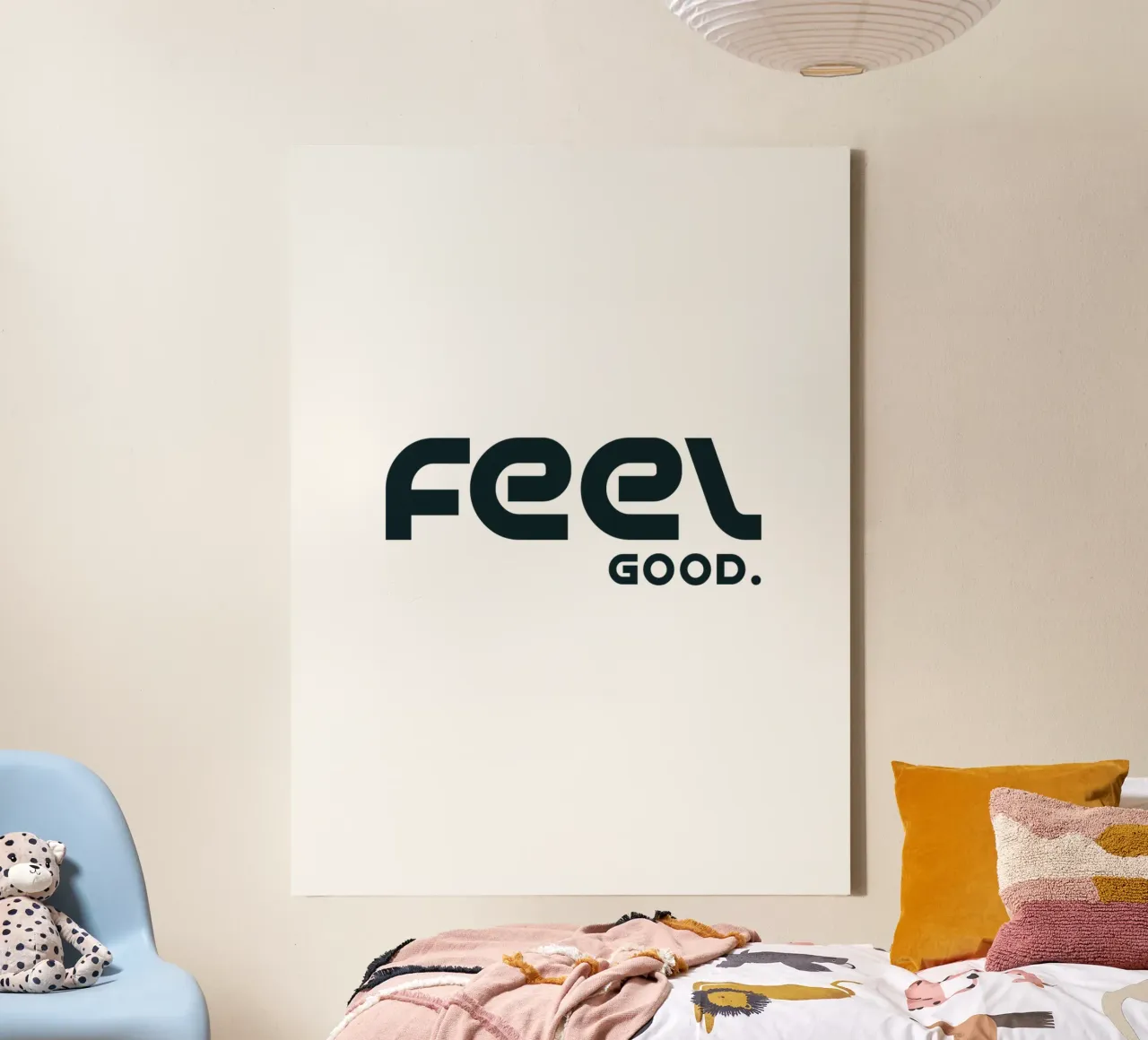 Feel Good Minimalist Simple Elegant canvas with Floater frame by YV TYPOGRAPHY