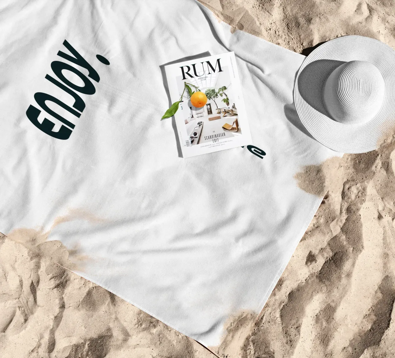Enjoy Time Tipografia moderna e minimalista telo mare da YV TYPOGRAPHY
