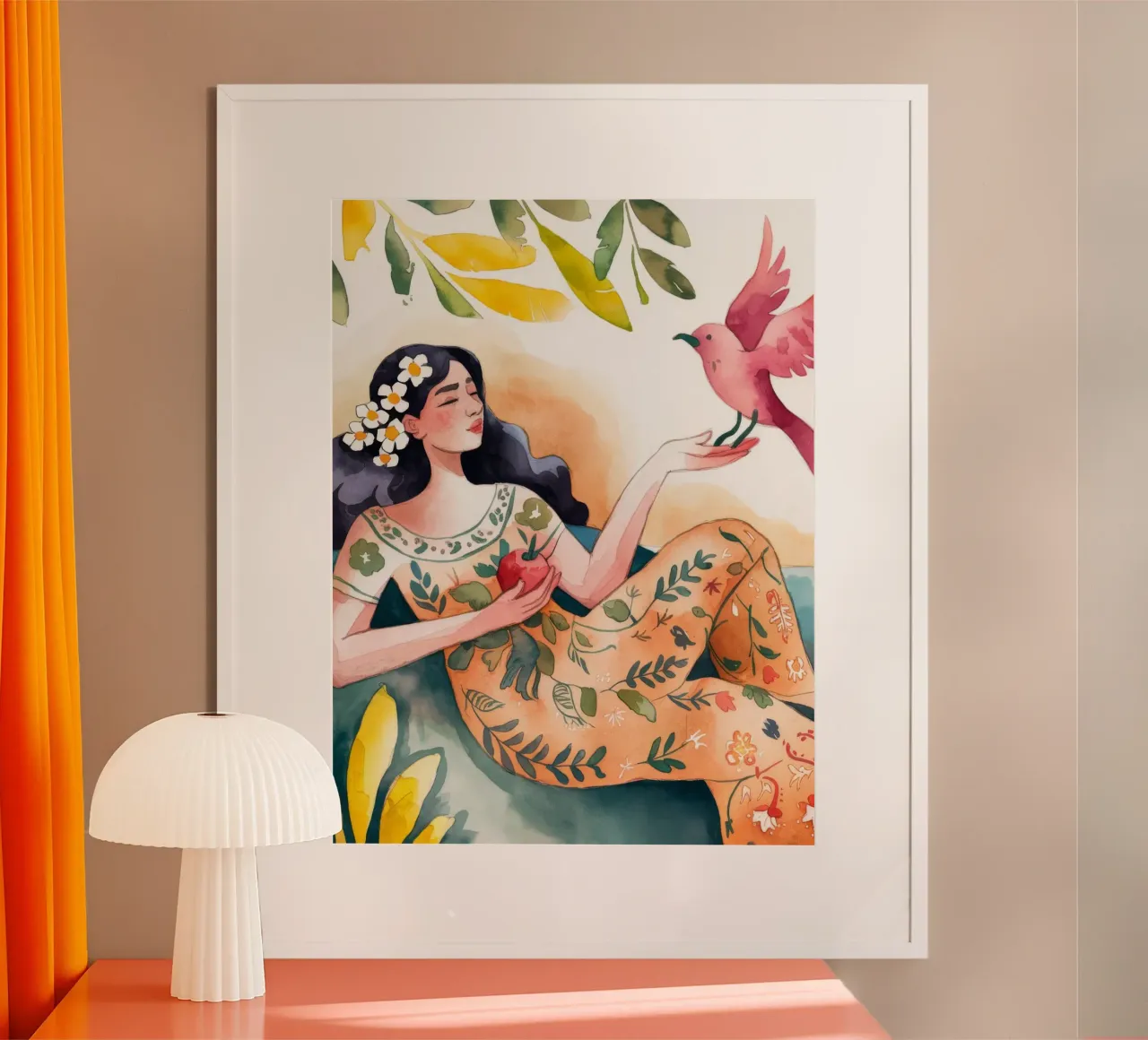 Serenata della natura poster con telaio in legno da Artie Shifa