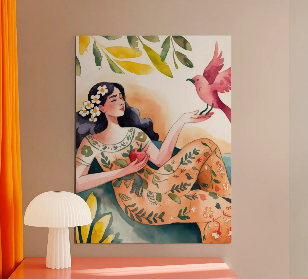Serenata della natura poster con telaio in legno da Artie Shifa