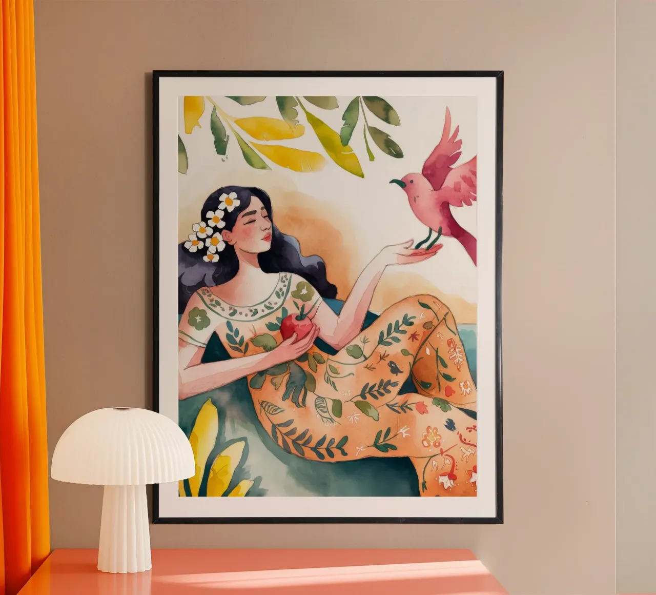 Serenata della natura poster con telaio in legno da Artie Shifa