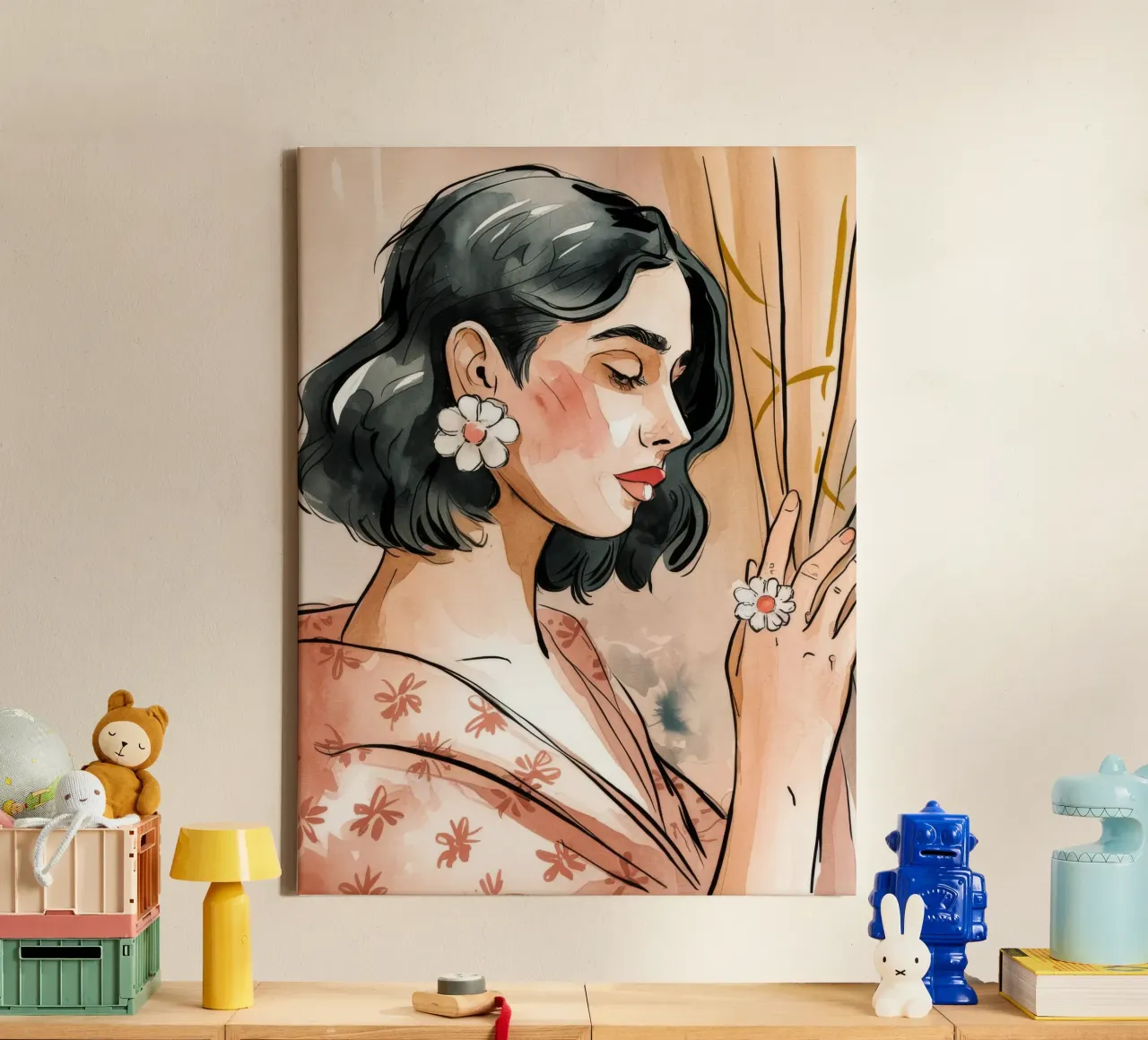 Bloemengenade canvas met Baklijst van Artie Shifa