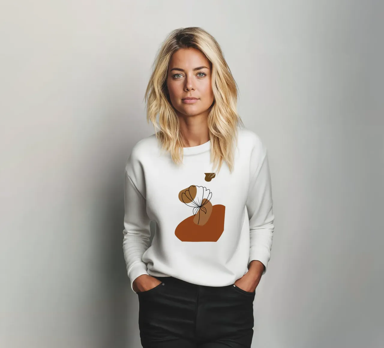 Die Schönheit der modernen, ästhetischen, minimalistischen Blumen Sweatshirt von YSV MINIMALIST