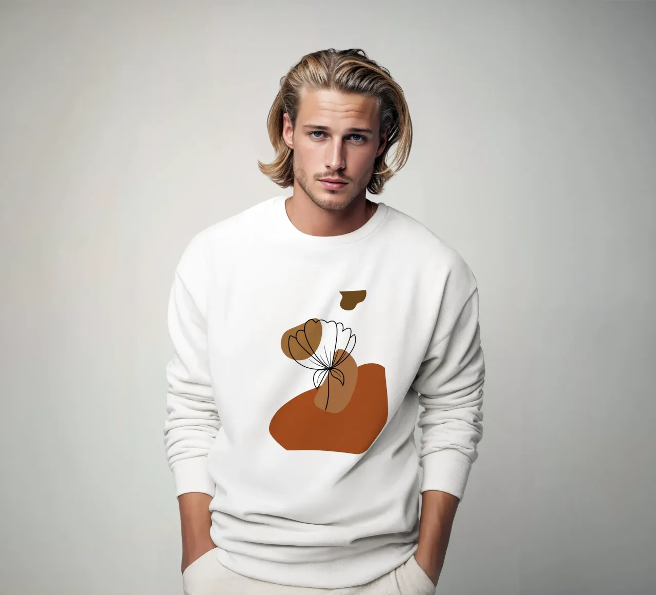 Die Schönheit der modernen, ästhetischen, minimalistischen Blumen Sweatshirt von YSV MINIMALIST