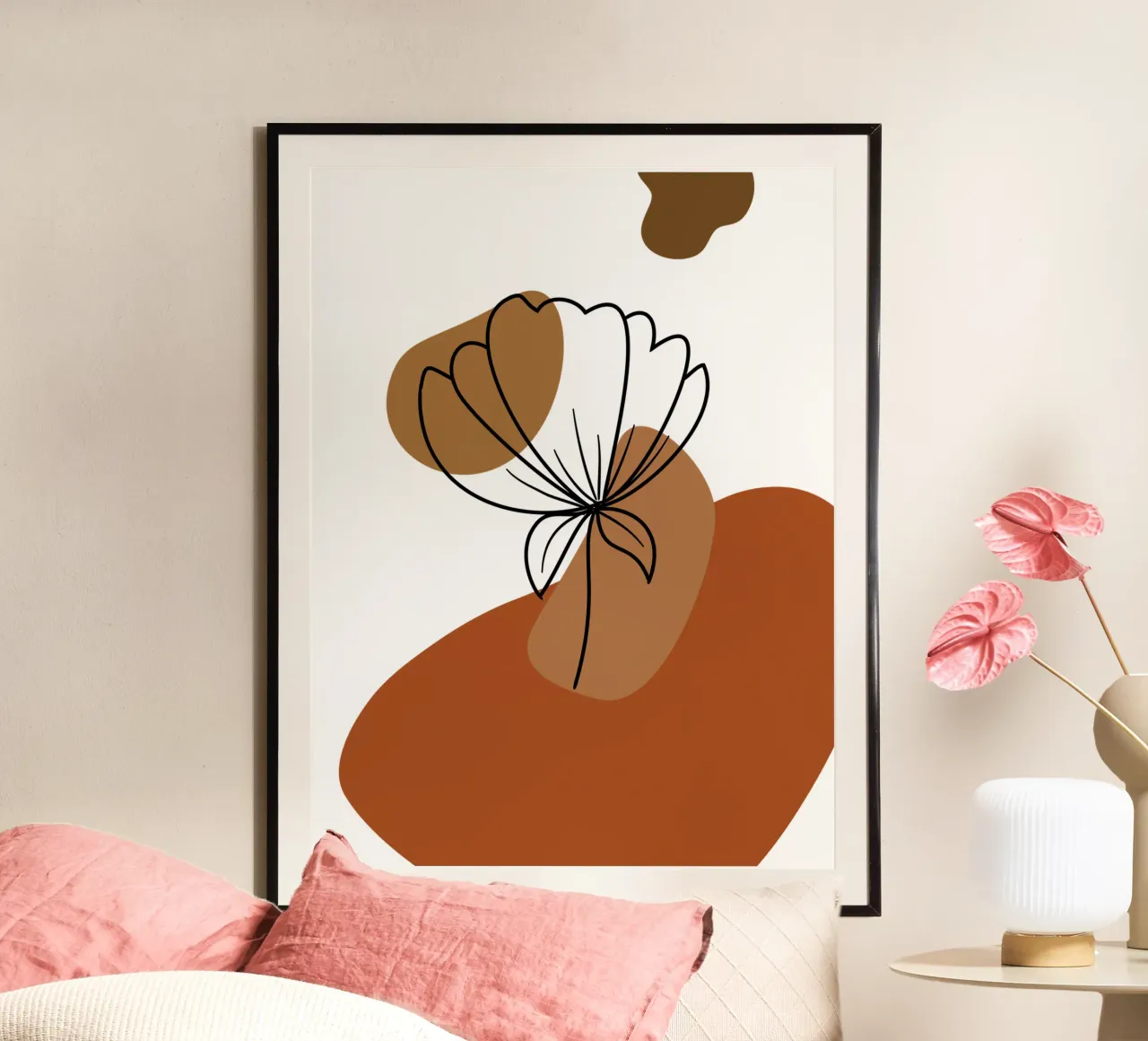 La bellezza dell'estetica moderna dei fiori minimalisti poster con telaio in plastica da YSV MINIMALIST