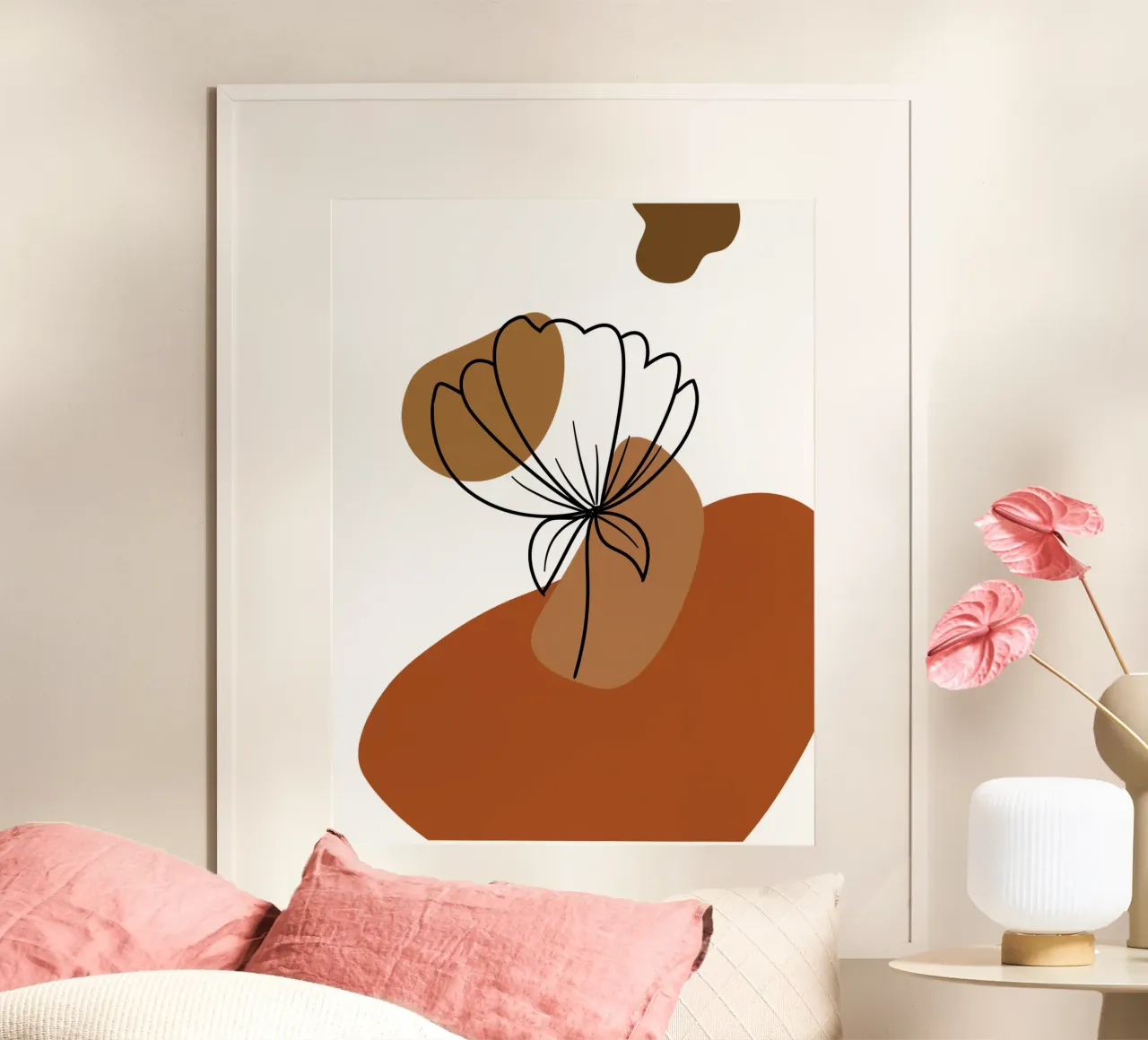 La bellezza dell'estetica moderna dei fiori minimalisti poster con telaio in plastica da YSV MINIMALIST