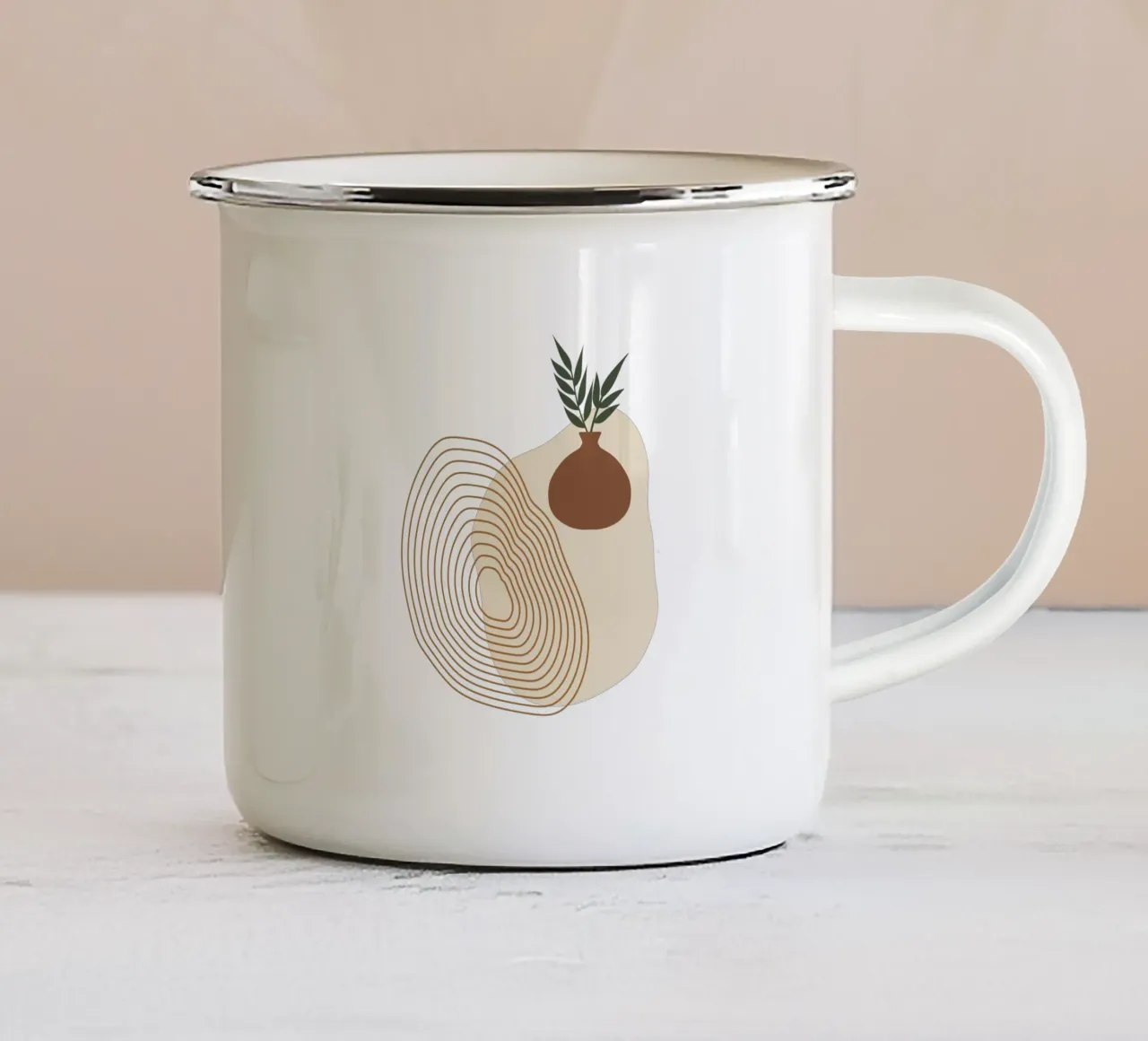 Vaso di fiori estetico minimalista Boho tazza in smalto da YSV MINIMALIST