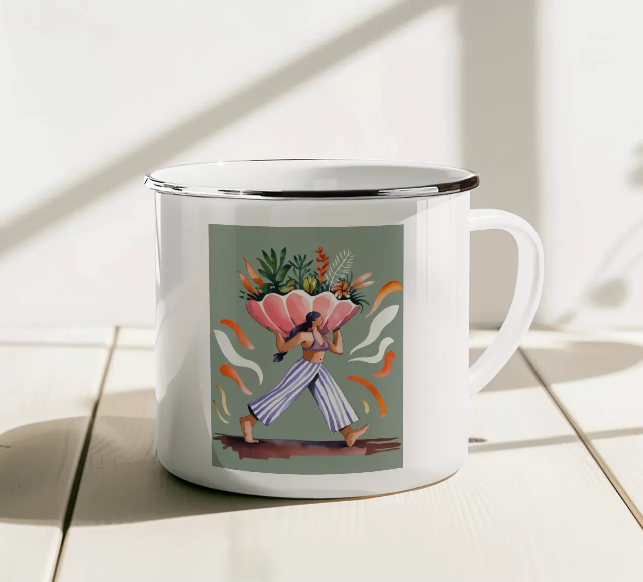 Fardello botanico tazza in smalto da Artie Shifa