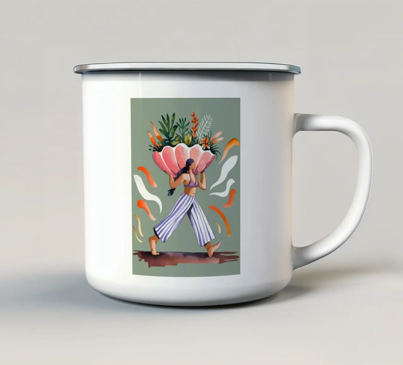 Fardello botanico tazza in smalto da Artie Shifa