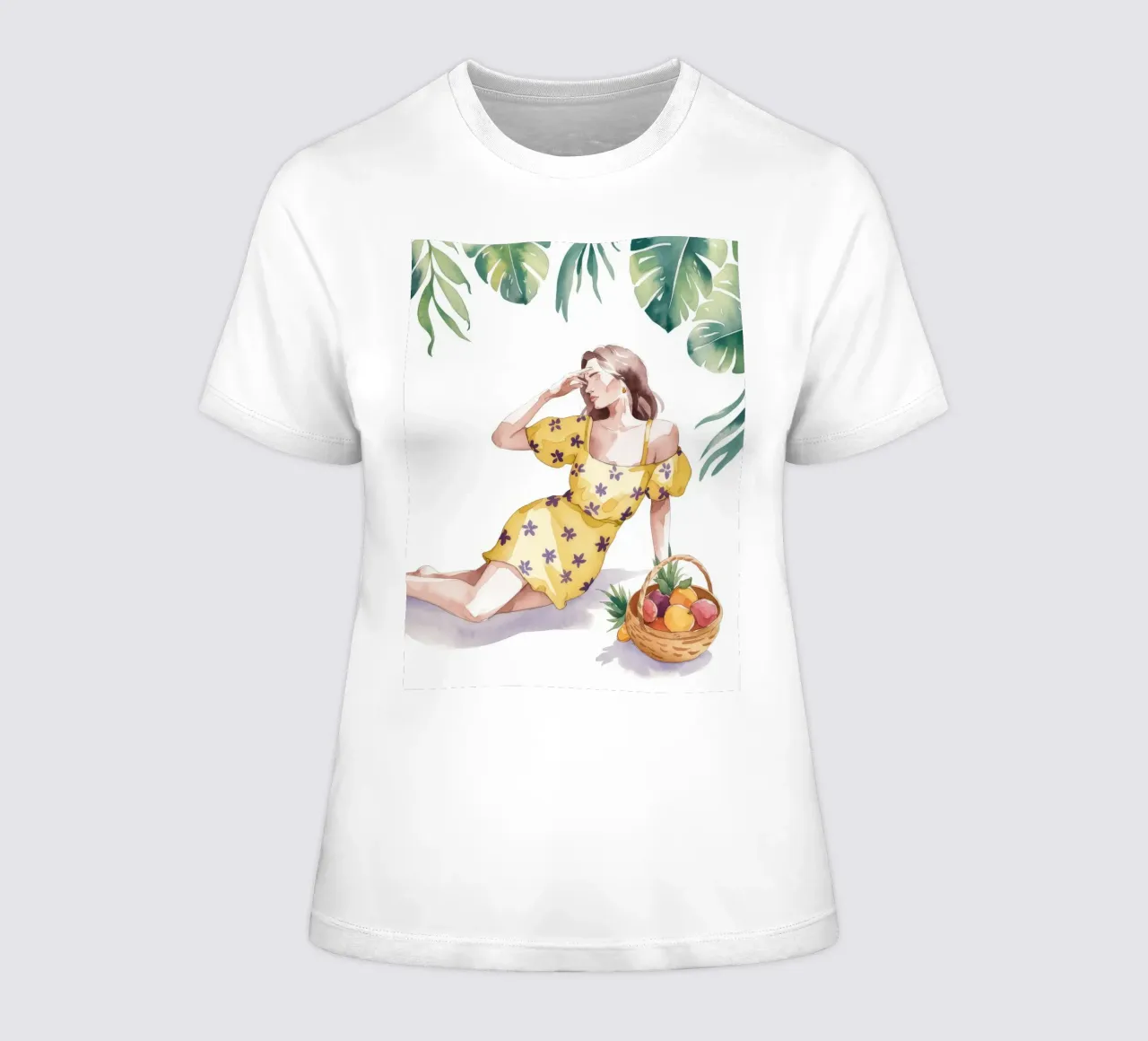 Tropical Tranquility women's fitted t-shirt by Artie Shifa